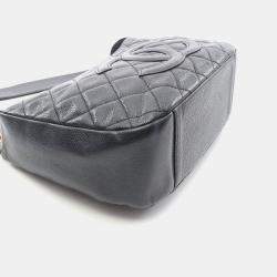 Pre Owned Chanel Matelasse CC Black Grained Calfskin Shoulder Bag 