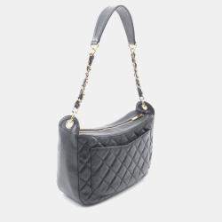 Pre Owned Chanel Matelasse CC Black Grained Calfskin Shoulder Bag 