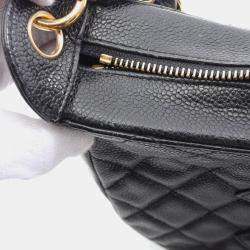 Pre Owned Chanel Matelasse CC Black Grained Calfskin Shoulder Bag 