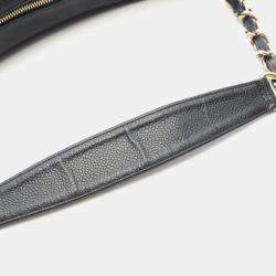 Pre Owned Chanel Matelasse CC Black Grained Calfskin Shoulder Bag 