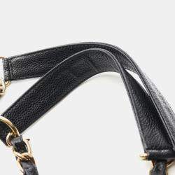 Pre Owned Chanel Matelasse Pst Tote Chain Shoulder Bag Calfskin Black