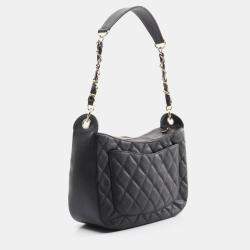 Pre Owned Chanel Matelasse Shoulder Hand Bag Leather Black