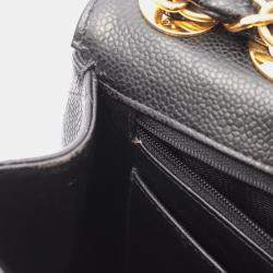 Pre Owned Chanel Jumbo Matelasse 30 Chain Shoulder Bag Leather Black