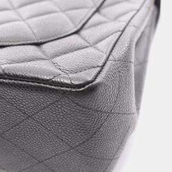 Pre Owned Chanel Jumbo Matelasse 30 Chain Shoulder Bag Leather Black