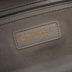 Pre Owned Chanel Business Affinity Matelasse Chain Shoulder Bag Calfskin Gray