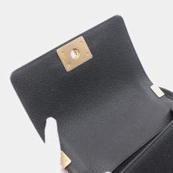 Pre Owned Chanel Boy Chanel Small Chain Shoulder Bag Leather Black