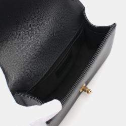 Pre Owned Chanel Boy Chanel Small Chain Shoulder Bag Leather Black