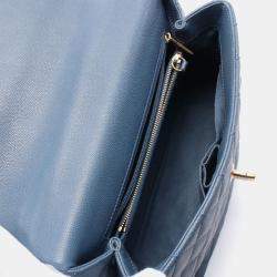 Pre Owned Chanel Coco Handle 29 Matelasse 2Way Handbag Leather Blue