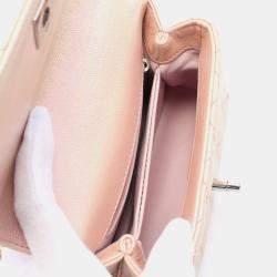 Pre Owned Chanel Coco Handle Xxs Matelasse 2Way Handbag Leather Pink