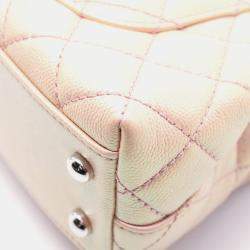 Pre Owned Chanel Coco Handle Xxs Matelasse 2Way Handbag Leather Pink