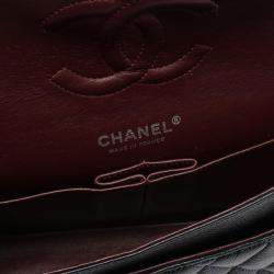Pre Owned Chanel Matelasse W Flap Chain Shoulder Bag Leather Black