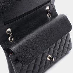 Pre Owned Chanel Matelasse W Flap Chain Shoulder Bag Leather Black