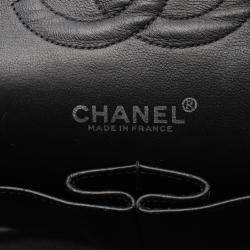 Pre Owned Chanel Matelasse W Flap Chain Shoulder Bag Leather Black