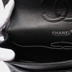 Pre Owned Chanel Matelasse W Flap Chain Shoulder Bag Leather Black