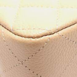Pre Owned Chanel Matelasse W Flap Chain Shoulder Bag Leather Beige