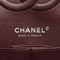 Pre Owned Chanel Matelasse W Flap Chain Shoulder Bag Leather Black