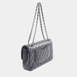 Pre Owned Chanel Matelasse W Flap Chain Shoulder Bag Leather Black
