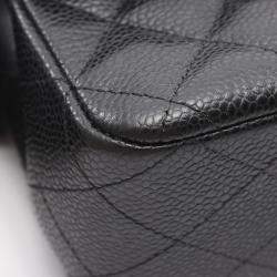 Pre Owned Chanel Matelasse W Flap Chain Shoulder Bag Leather Black