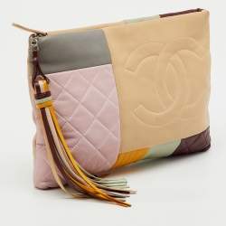 Pre Owned Chanel Multicolor Leather Colorblock O Case Zip Pouch