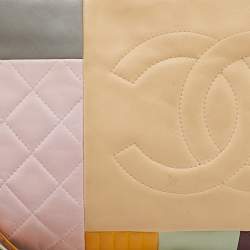 Pre Owned Chanel Multicolor Leather Colorblock O Case Zip Pouch