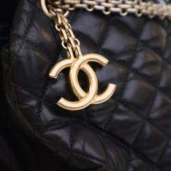 Pre Owned Chanel Large Lambskin Mademoiselle Bowling Bag