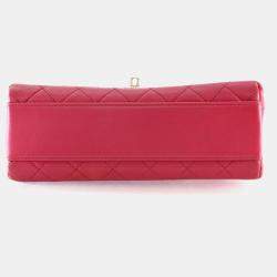 Pre Owned Chanel Medium Lambskin La Parisienne Chain Top Handle Flap Bag