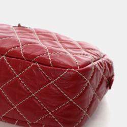 Pre Owned Chanel Medium Shiny Red Calfskin Reissue Camera Bag