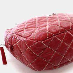 Pre Owned Chanel Medium Shiny Red Calfskin Reissue Camera Bag