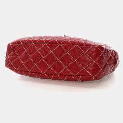 Pre Owned Chanel Medium Shiny Red Calfskin Reissue Camera Bag