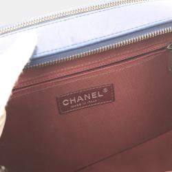 Pre Owned Chanel Navy Blue Lambskin Coco Boy Camera Bag