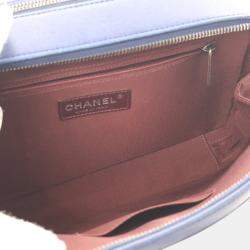 Pre Owned Chanel Navy Blue Lambskin Coco Boy Camera Bag