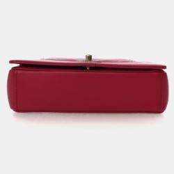 Pre Owned Chanel Mini Red Calfskin Mademoiselle Flap Bag