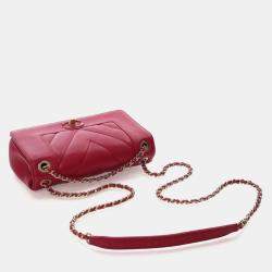 Pre Owned Chanel Mini Red Calfskin Mademoiselle Flap Bag