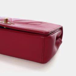 Pre Owned Chanel Mini Red Calfskin Mademoiselle Flap Bag