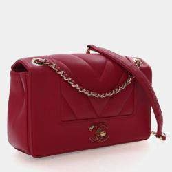 Pre Owned Chanel Mini Red Calfskin Mademoiselle Flap Bag