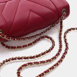 Pre Owned Chanel Mini Red Calfskin Mademoiselle Flap Bag