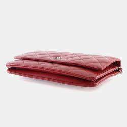 Pre Owned Chanel WOC Red Lambskin 19 series