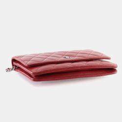 Pre Owned Chanel WOC Red Lambskin 19 series