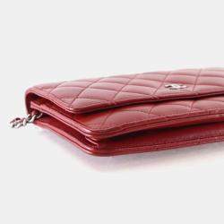 Pre Owned Chanel WOC Red Lambskin 19 series
