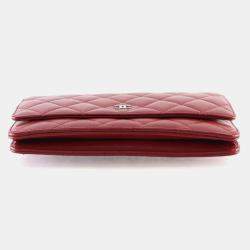Pre Owned Chanel WOC Red Lambskin 19 series