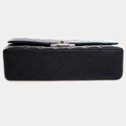 Pre Owned Chanel Medium Black Caviar Classic Double Flap Bag