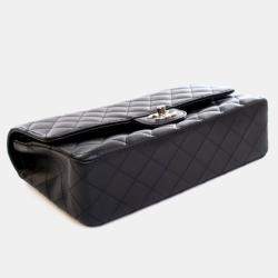 Pre Owned Chanel Medium Black Caviar Classic Double Flap Bag