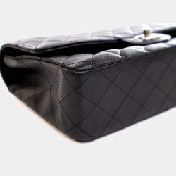 Pre Owned Chanel Medium Black Caviar Classic Double Flap Bag