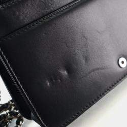 Pre Owned Chanel Black Lambskin Wallet On Chain 