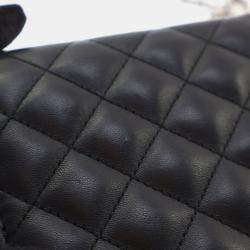 Pre Owned Chanel Black Lambskin Wallet On Chain 