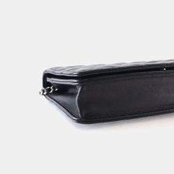 Pre Owned Chanel Black Lambskin Wallet On Chain 
