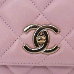 Pre Owned Chanel Small Pink Lambskin Trendy CC Top Handle Bag