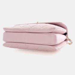 Pre Owned Chanel Small Pink Lambskin Trendy CC Top Handle Bag