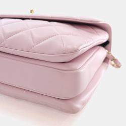 Pre Owned Chanel Small Pink Lambskin Trendy CC Top Handle Bag