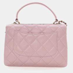 Pre Owned Chanel Small Pink Lambskin Trendy CC Top Handle Bag